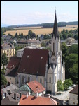 Church in Town Viewed From Balcony
