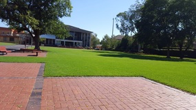 Green lawn of qe2 square