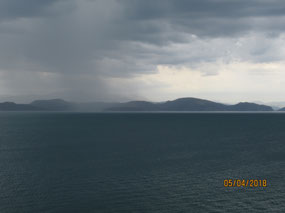 Yesterday's rain and lightning storms begin
