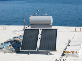 Solar water heaters on top of every house