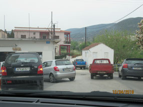 Not double, not triple but quadruple-parked!