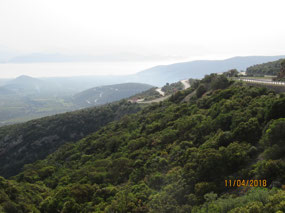 Looking back towards Xiropigado, switchbacks