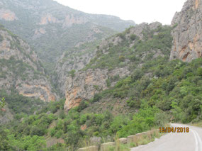 Steep mountain range south of our apartment