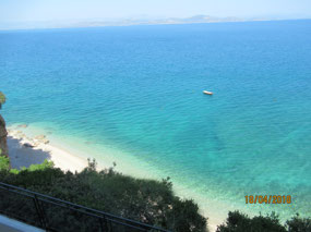 Last afternoon at apartment, gloriously blue water