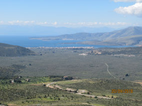 Galaxidi and the Gulf of Korinth in the distance
