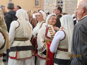 Waiting for the procession to begin