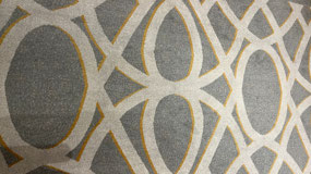 Carpet on the port side -- gold outlines