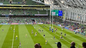 Leinster Rugby warming up