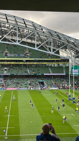 Leinster Rugby warming up