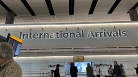 Arriving in London