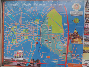 Wat Yai Chai Mongkhol, Geländekarte am Eingang