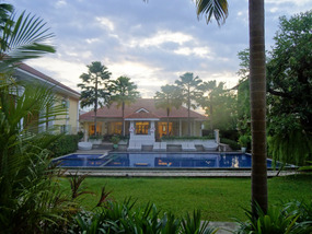 Hotel, Morgenblick von der Terrasse