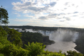 The falls just in front of the hotel