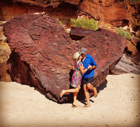 Lovebirds at Heart Rock at Pender Bay