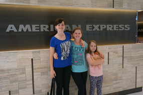 The girls at the Amex lounge