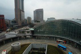 View over Kanazawa station from the restaurant