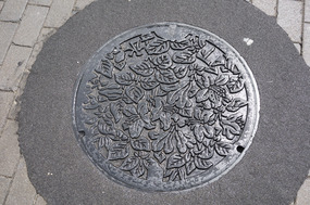 Takayama's design for the manhole cover collection