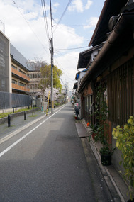 The quiet alley where our guesthouse is located
