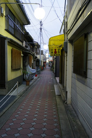Deserted Kyoto back streets in the early morning