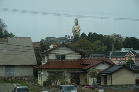 Jibo Kannon the gold statue overlooking Kaga-Onsen