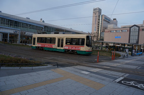 Streetcars are everwhere around Toyama Station