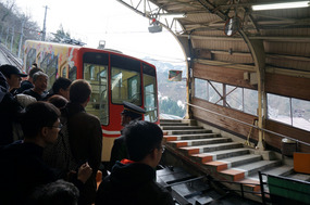 The cablecar, where each carriage holds 300 people