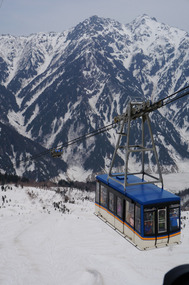 We pass our fellow ropeway sardines as we descend