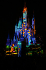 Cinderella's castle during the illumination