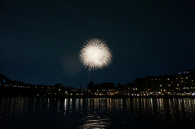 Fireworks started as soon as the parade finished