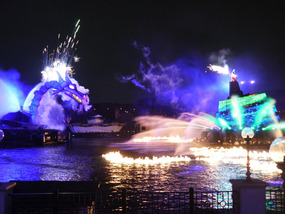 Mickey fights back, attacking the dragon...somehow