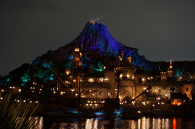 Our view of the volcano as we waited for the show