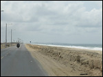 Along salt flats and beach