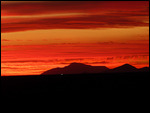 Sunset over salt flats