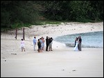 wedding in the rain on Muri Beach