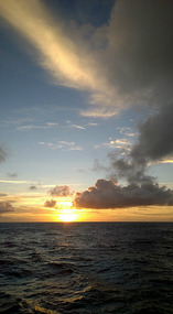 Sunrise approaching Aitutaki