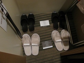 choice of slippers - inside and outside