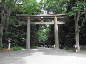 torii in Meiji Shrine Park