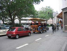 The boys on the beer bike