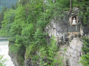 Maximillion statue in waterfall