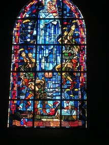 St Mere Eglise church window