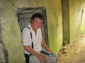Sheltering in the gun emplacement