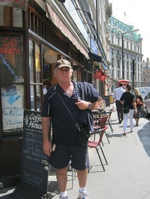 John outside  Charles Dicken's Coffee Shop