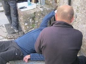 John kissing the stone