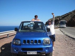 Our fun blue jeep