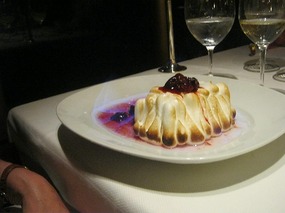 A burning Baked Alaska
