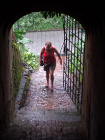 Chris sheltering in a Sally Port