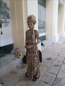 Lady outside Fort Canning