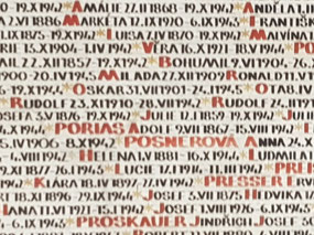 A tiny sample of names in the Pink Synagogoue