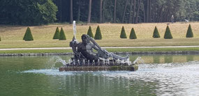 A statue at the chateau
