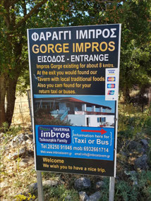 A sign at the start of the gorge